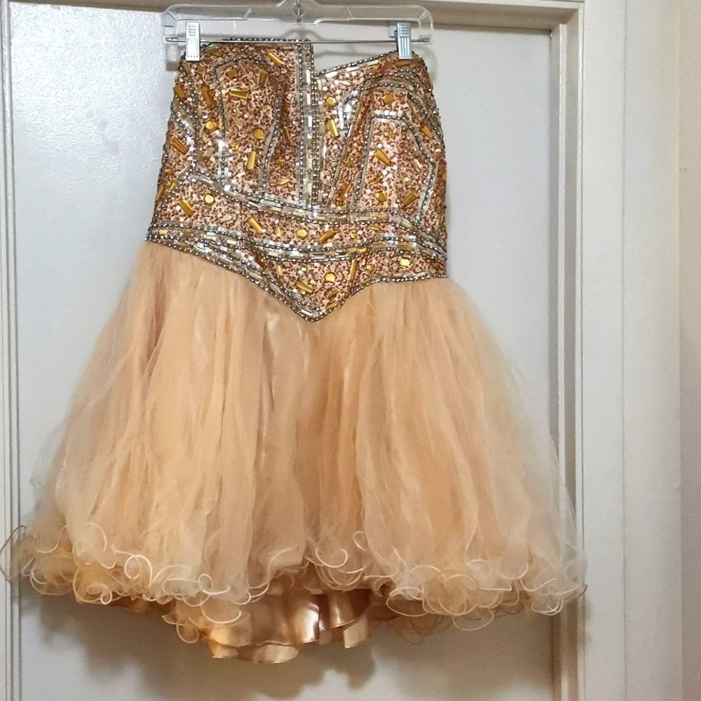 Terani Couture Cocktail/Prom Beaded Short Dress.